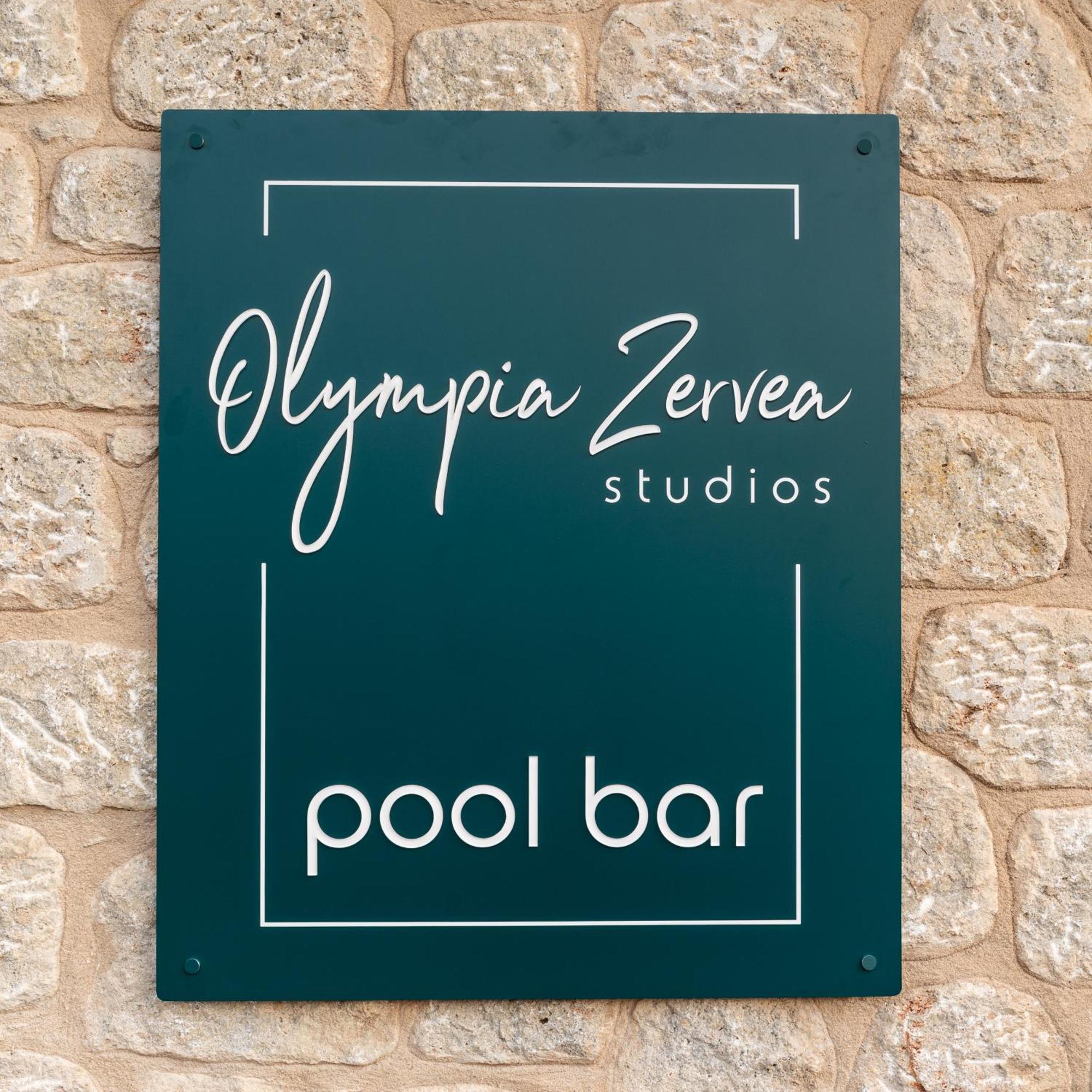 Olympia Zervea Studios With Pool - Apartment Kardhamili Bagian luar foto